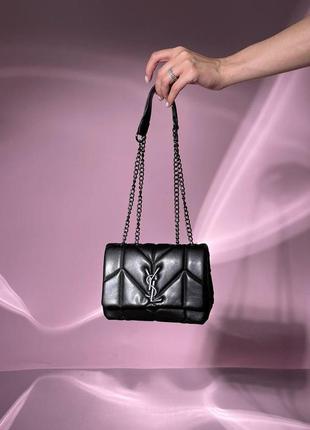 Женская сумка ив сен лоран yves saint laurent puff mini total black кросс боди7 фото