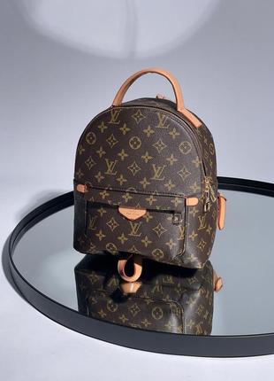 Портфель женский louis vuitton palm springs backpack brown camel lv луи витон рюкзак через плечо сумка3 фото