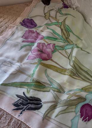 Шелковый платок ручная роспись батик.5 фото