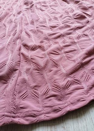 ☘️пыльно - розовая юбка миди расклешенная ☘️пастельно рожева довга спідниця6 фото