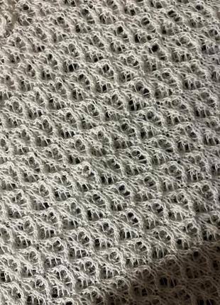 Пуловер, шарф, однотонный шарф-труба белый, вязаный ветрозащитный осенне-зимний женский круглый шарф-хомут2 фото