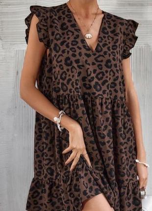 1+1=3🎁 платье в леопардовый принт свободного кроя shein2 фото