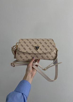 Женская сумочка через плечо guess cordelia flap shoulder bag beige гесс кросс - боди клатч4 фото