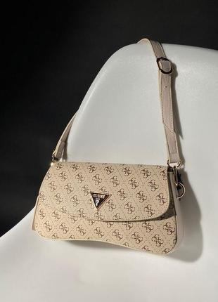 Женская сумочка через плечо guess cordelia flap shoulder bag beige гесс кросс - боди клатч2 фото