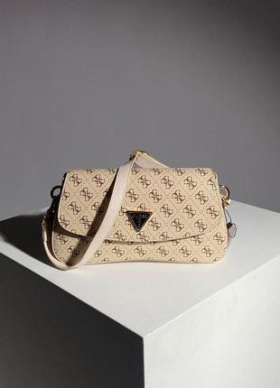 Жіноча сумочка через плече guess cordelia flap shoulder bag beige гесс  крос - боді клатч1 фото