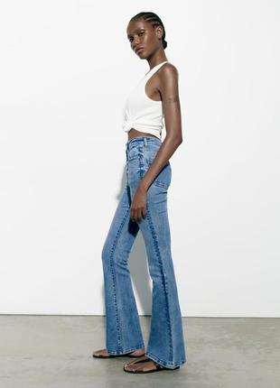 Расклешенные джинсы с высокой посадкой zara, 36р, оригинал4 фото