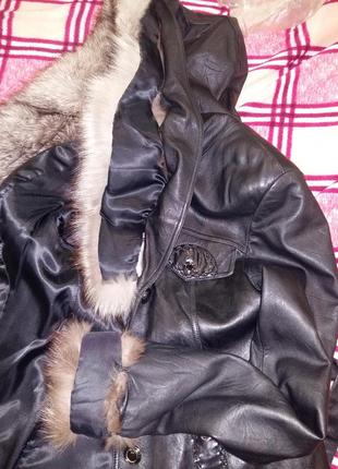 Продам куртку-трансформер из натуральной кожи с натуральным мехом5 фото