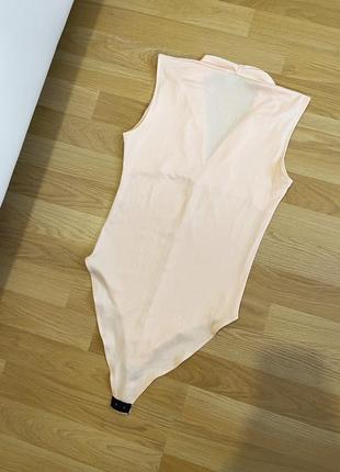 Персикове боді ніжне боді закрите боді з закритою спиною боді zara s xs2 фото