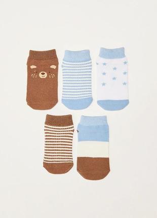 3 - 4 года 23 - 26 размер новые фирменные базовые высокие детские носки мальчишки 5 шт lc waikiki