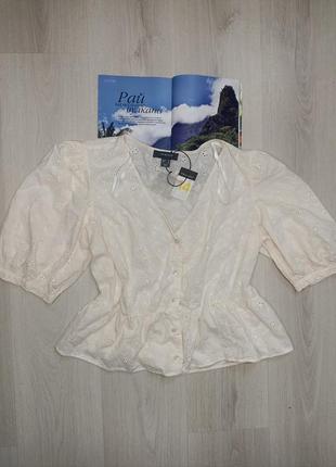 Блуза прошва батист блузка футболка натуральная1 фото