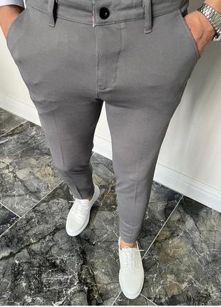 Класичні чоловічі брюки завужені якісні та стильні турецького виробництва молодіжні ділові1 фото