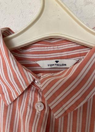 Рубашка в бело-розовую полоску tom tailor3 фото