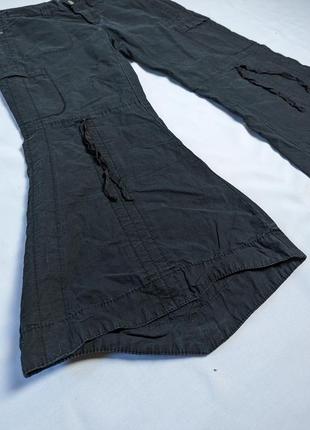 Винтажные, женские брюки клеш с накладными карманами y2k3 фото