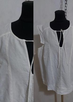Льняная блуза с прошвой linen blend by monsoon1 фото