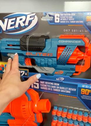 Бластер nerf elite 2.0 commander, четко на 27 метров, 12 стрел