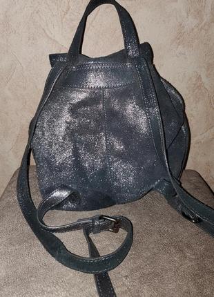Шкіряний рюкзак accessorize металік натуральна шкіра2 фото