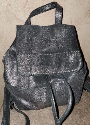 Шкіряний рюкзак accessorize металік натуральна шкіра3 фото