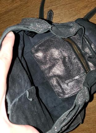 Шкіряний рюкзак accessorize металік натуральна шкіра7 фото