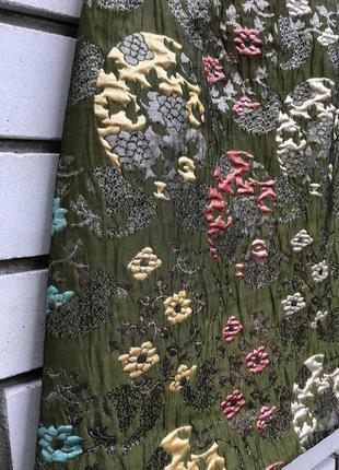 Жаккардовая мини-юбка а-силуэта от marks &amp; spencer с металлическим эффектом.7 фото