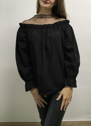Блузка жіноча чорна1 фото