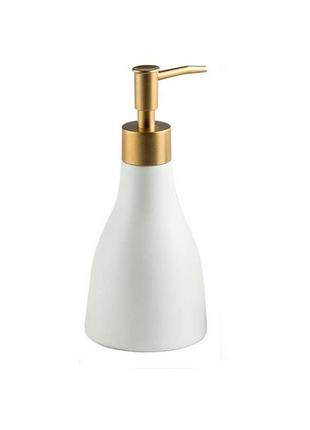 Дозатор для жидкого мыла, моющих средств для ванной комнаты и кухни bathlux 280 мл из керамики, белый матовый