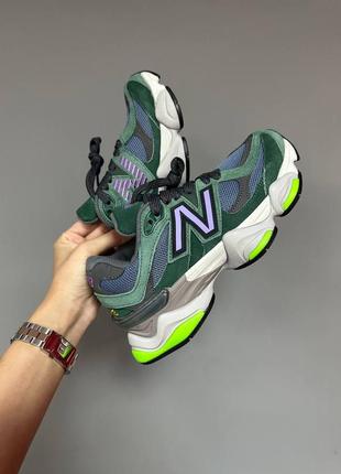 Женские кроссовки зеленые new balance 9060 "nightwatch green” premium