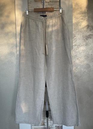 Льняные брюки wibe leg m&amp;s collection2 фото