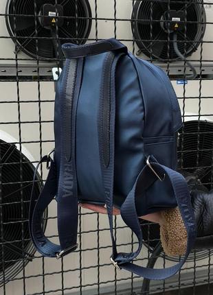 Рюкзак prada re-nylon small backpack blue (5 фото