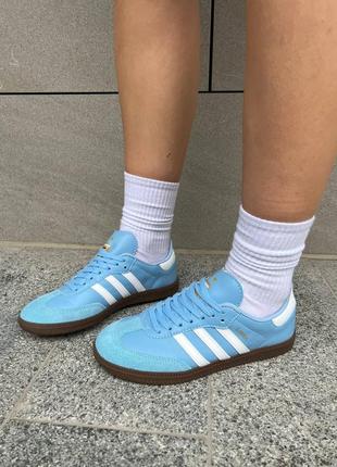 Женские кроссовки adidas samba argentina blue / smb8 фото