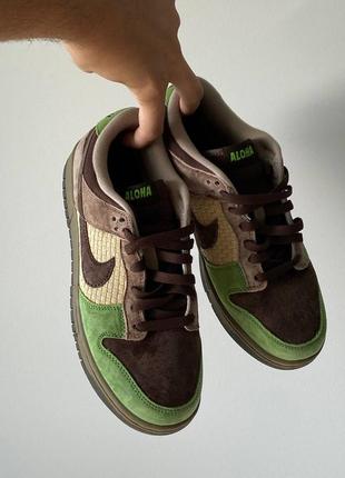 Темно-коричневые с зеленым кроссовки sb dunk