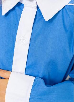 Блузка нарядная для девочек цвет темно-голубой2 фото