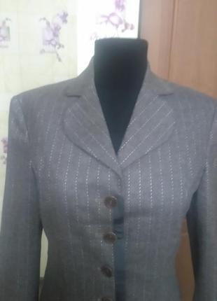 Шерсть, кашемир и шелк! шикарный стильный офисный пиджак жакет блейзер rützou р.38 (м)3 фото