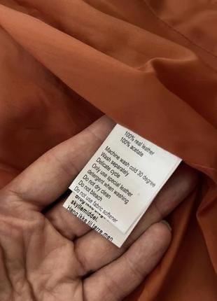 Очень крутая коралловая оранжевая женская кожаная куртка- косуха 100% кожа. является нюанс. м-л.5 фото