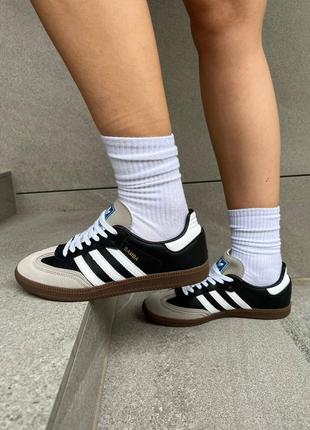 Женские кроссовки adidas samba triple layer black / smb