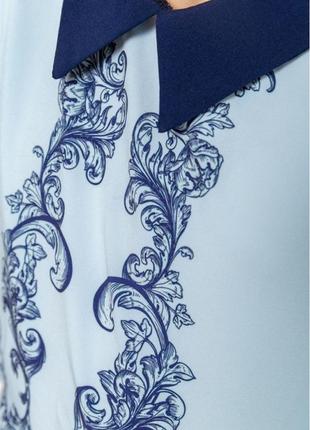 Блузка нарядная для девочек цвет сине-голубой5 фото