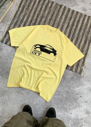 Vintage opel gt y2k tee винтаж желтая футболка опель в стиле авангард размер xl