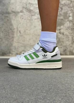 Жіночі кросівки adidas new forum white green / smb