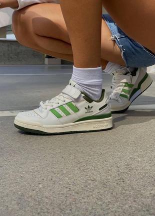 Женские кроссовки adidas new forum white green / smb8 фото