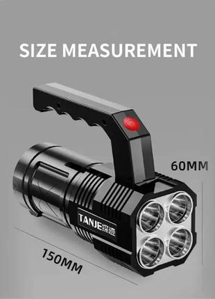Портативний точковий ручний ліхтар bl-x508, прожекторний, водонепроникний, з usb, 1200 мач, чорний4 фото