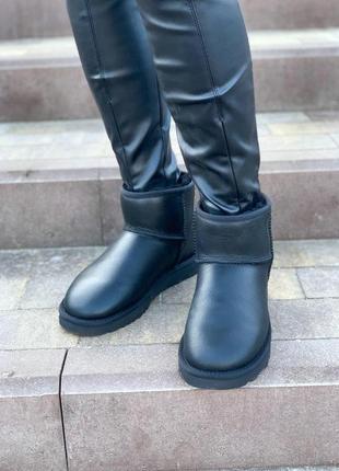 Шикарные женские сапоги ugg mini black с натуральным мехом /осень/зима/весна😍9 фото