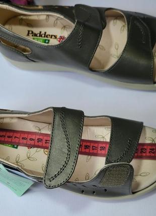Кожаные сандалии на липучках закрытая пятка padders3 фото