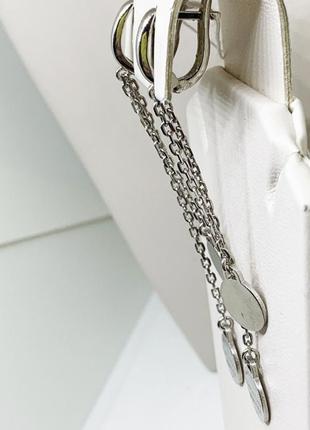 Серебряные серьги с подвесками2 фото