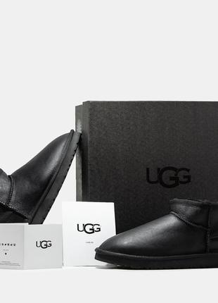 Кожаные угги ugg classic ultra mini, качественные зимние сапоги 💨