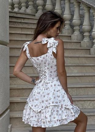 Корсетное платье с цветочным принтом3 фото