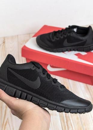 Nike free run 3.0 чорні кросівки жіночі легкі літні сіткою найк фрі ран7 фото