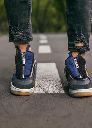 Необычные премиальные кроссовки в стиле найк nike air force x travis scott люксовые качественные дизайнерские2 фото