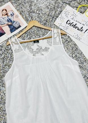 Красивая белая легкая рубашка / блуза с вышивкой f&amp;f 👚 размер 54 💥3 фото