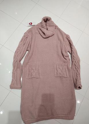 В'язана вовняна ніжно рожеве плаття светр тренд 2020