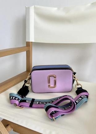 Женская кожаная сумка через плечо marc jacobs logo фиолетовая, стильная сумка, модная сумка марк джейкобс