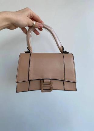 Жіноча шкіряна сумка через плече balenciaga бежева , стильна сумка, преміум якість, модна сумка баленсіага